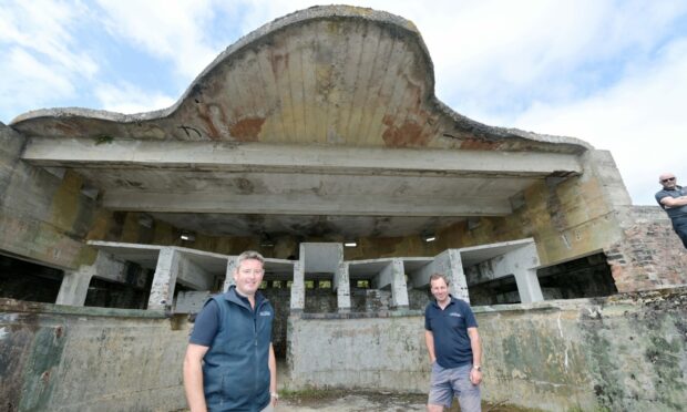 Stephen (left) and David Whiteford want to turn the North Sutor battery into a tourist attraction. Picture by Sandy McCook