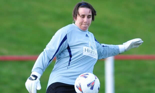 Kim Jappy in action for Inverness City Ladies against Hibs in 2012.