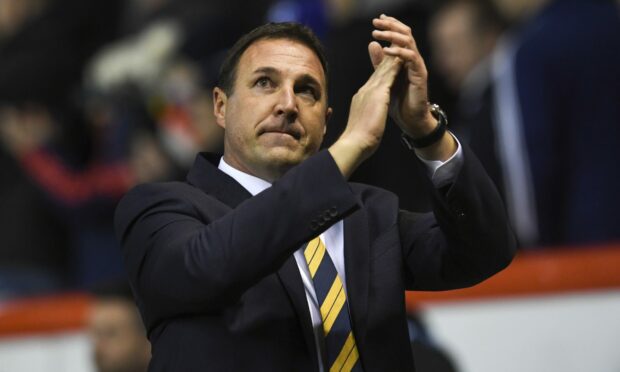 Malky Mackay following Scotland's 1-0 loss to Netherlands at Pittodrie in 2017. Image: SNS