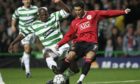 Cristiano Ronaldo in action for Manchester United against Celtic in 2006.