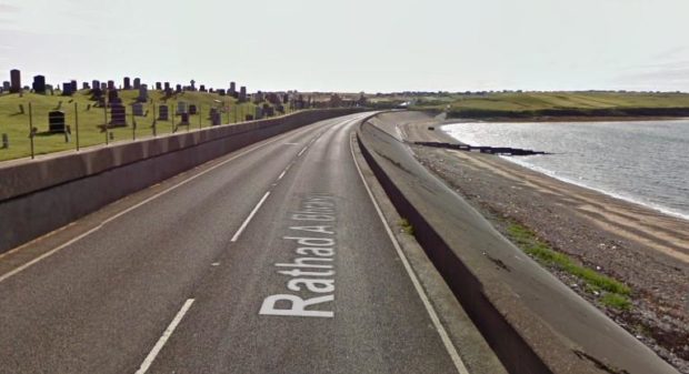 A motorcyclist has been seriously injured after a crash on Braighe Road. Supplied by Google Maps.