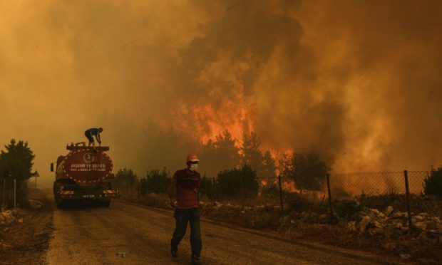 a wildfire has broken out in Turkey.