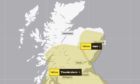 The yellow warning for Friday. Picture from Met Office website