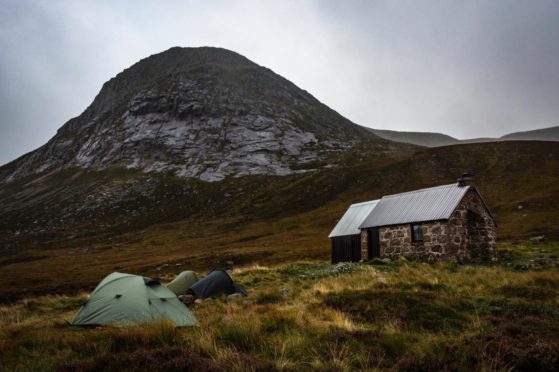 Corrour Bothy and the Devil's Point in the Cairn Gorms