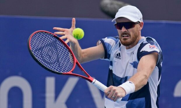 Jamie Murray playing for Great Britain at the Tokyo Olympics.