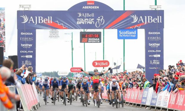 Jumbo Visma's Wout van Aert takes victory at the Tour of Britain after winning stage 8.

Photo by SWpix.com/Shutterstock