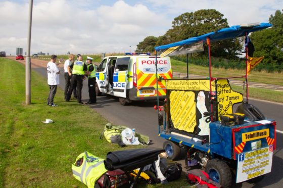 James was stopped by police on the A92.