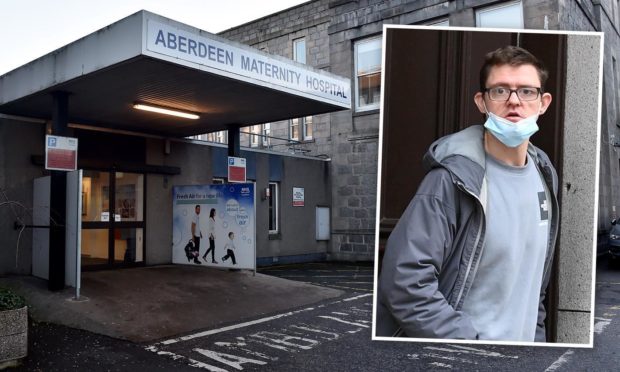 Andrew Stenson, inset, and Aberdeen Maternity Hospital.