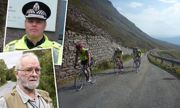 Chief superintendent Conrad Trickett (top) has investigated safety concerns about the Bealach Mor cycle event raised by Kinlochewe resident Tom Forrest (bottom).