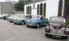 The Morris Minors gathered at Aberdeen Funeral Directors before the journey past St Joseph's Church and on to the crematorium.