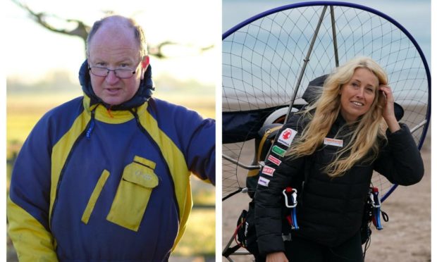 Dan Burton and Sacha Dench were involved in the Sutherland paramotor collision. Photo: WWT/PA