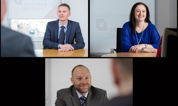 Johnston Carmichael's new board members - clockwise from top left, Graham Marjoribanks, Lynne Walker and Shaun Millican.