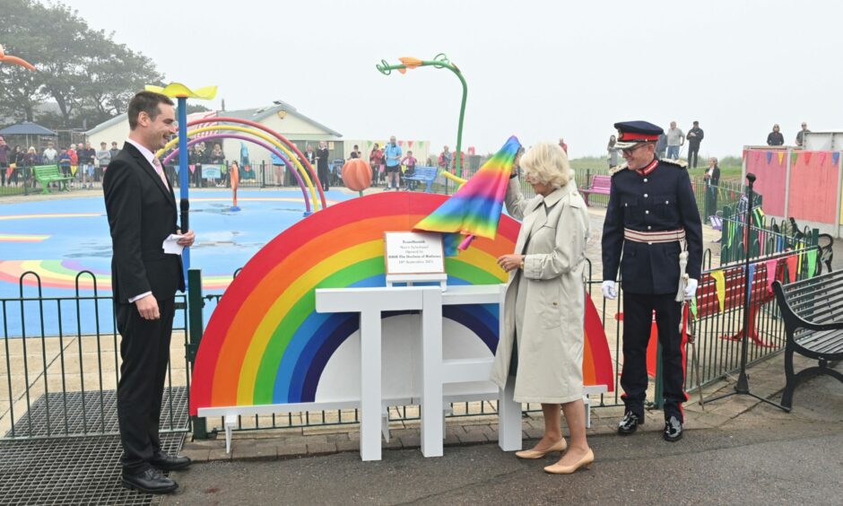 The Duchess of Rothesay unveiled an official plaque for the Team Hamish splashpad. Pictures by Jason Hedges.