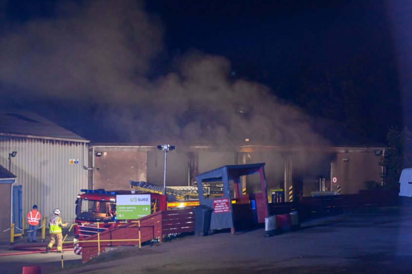 Fire at SUEZ recycling and recovery UK, Bankhead Industrial Estate, Bucksburn. Picture by Kenny Elrick.