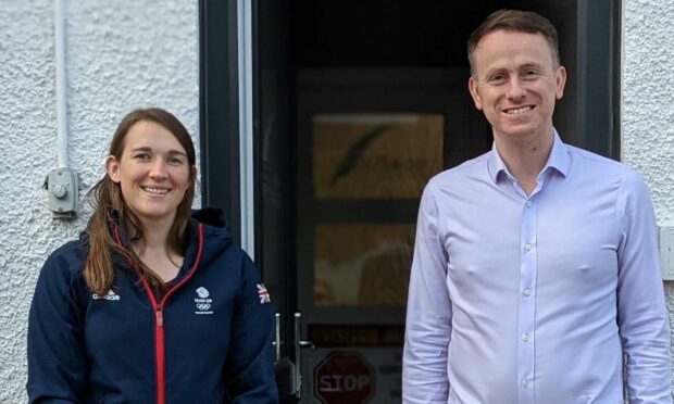l-r Olympic skier Alex Tilley and Banchory-based investment manager Neil Stewart.