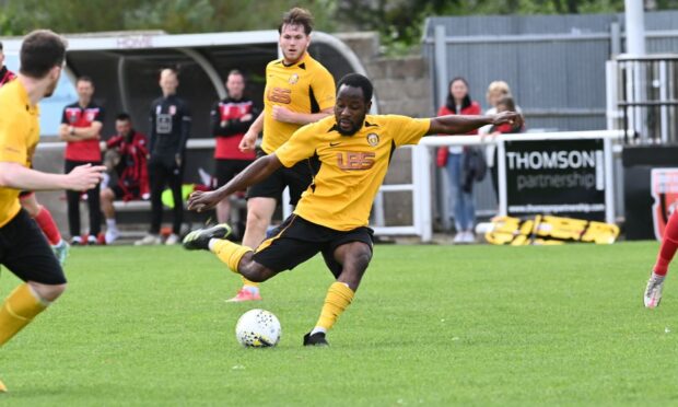 Darren Brew scored a stunner for Fort William against Inverurie. Picture by Paul Glendell