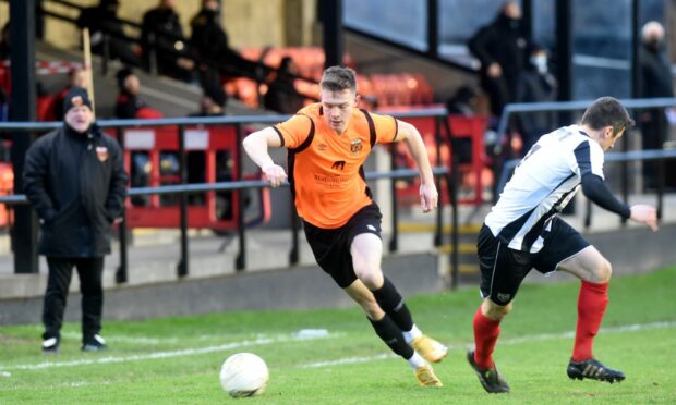 Craig Cormack, left is determined to weigh in with goals for Rothes