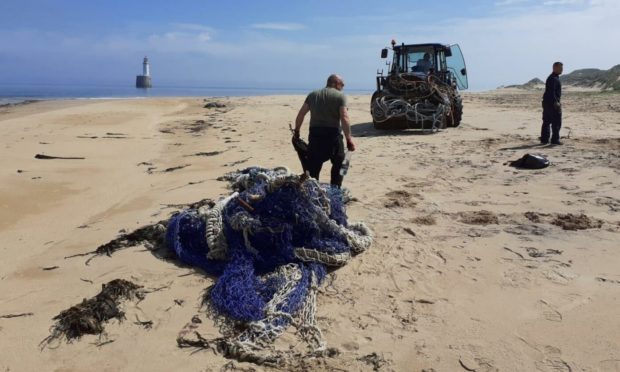 Balfour Beatty construction workers cleared 12 tonnes of waste from the beach.