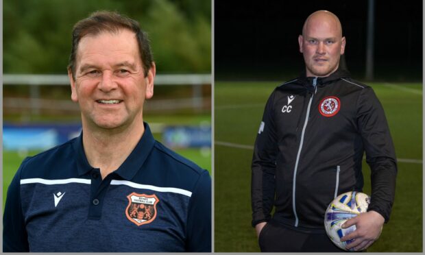 Rothes manager Ross Jack, left, and Brora Rangers boss Craig Campbell are both aiming to win the North of Scotland Cup
