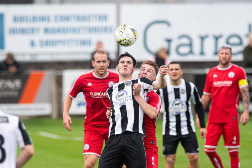 Sean Butcher in action during the Fraserburgh-Brechin game in August