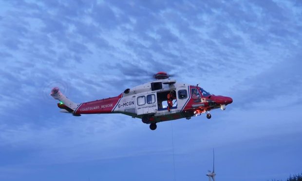 The coastguard helicopter was called from Prestwick.