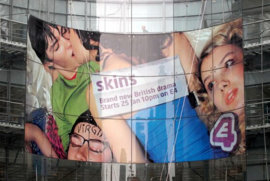 Channel 4 headquarters in London advertising the launch of Skins i 2007 (Photo: Ray Tang/Shutterstock)