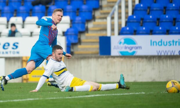 Billy McKay gives Caley Thistle the lead against Morton.