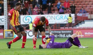 Partick keeper Jamie Sneddon after saving Sean Welsh's penalty.