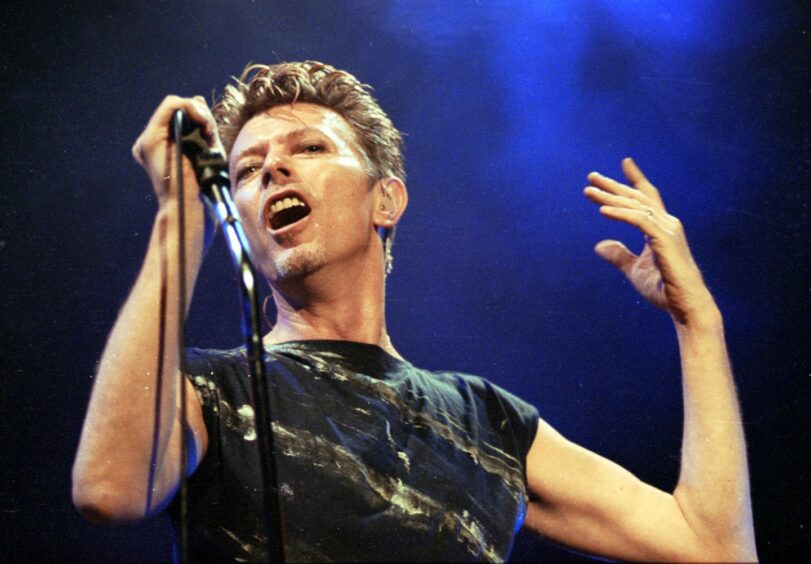 David Bowie performing at the AECC in Aberdeen in 1995.