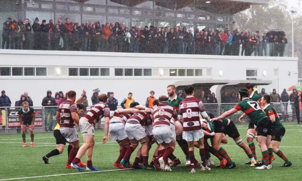 Action from Highland's 40-10 win over Watsonian in 2021.