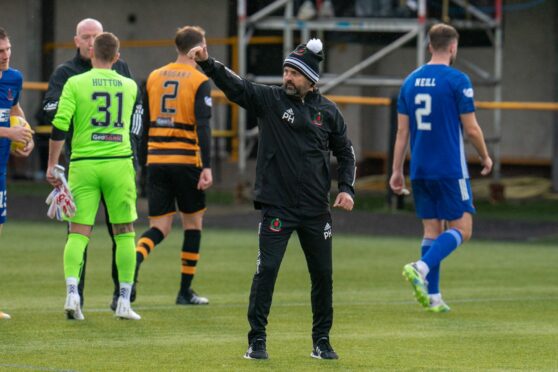 Cove Rangers manager Paul Hartley at full-time against Alloa.