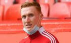 New Aberdeen signing David Bates at Pittodrie during the 1-1 draw with Ross County
