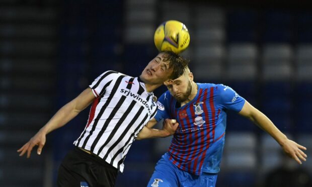 ICT's Danny Devine (right) and Dunfermline's Lewis McCann.