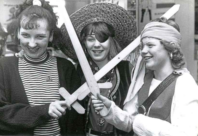 1991: Thirteen-year-old pirates (from left) Carole Winpenny, Elaine McConnachie and Lynne Ingram.