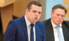 Douglas Ross speaks during First Minister's Questions.