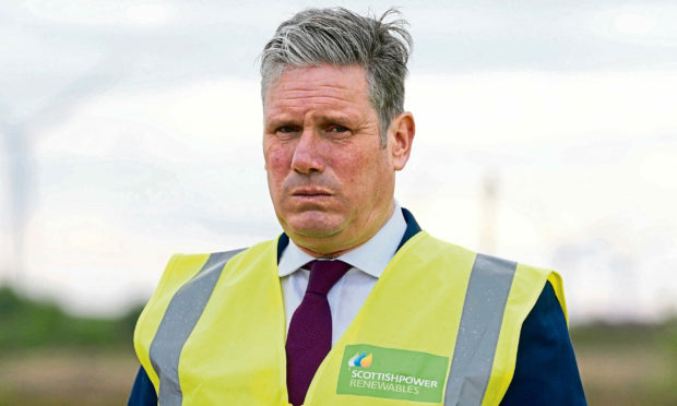 Labour leader Sir Keir Starmer during a visit to Whitelees windfarm, Eaglesham, as he continues his visit to Scotland.