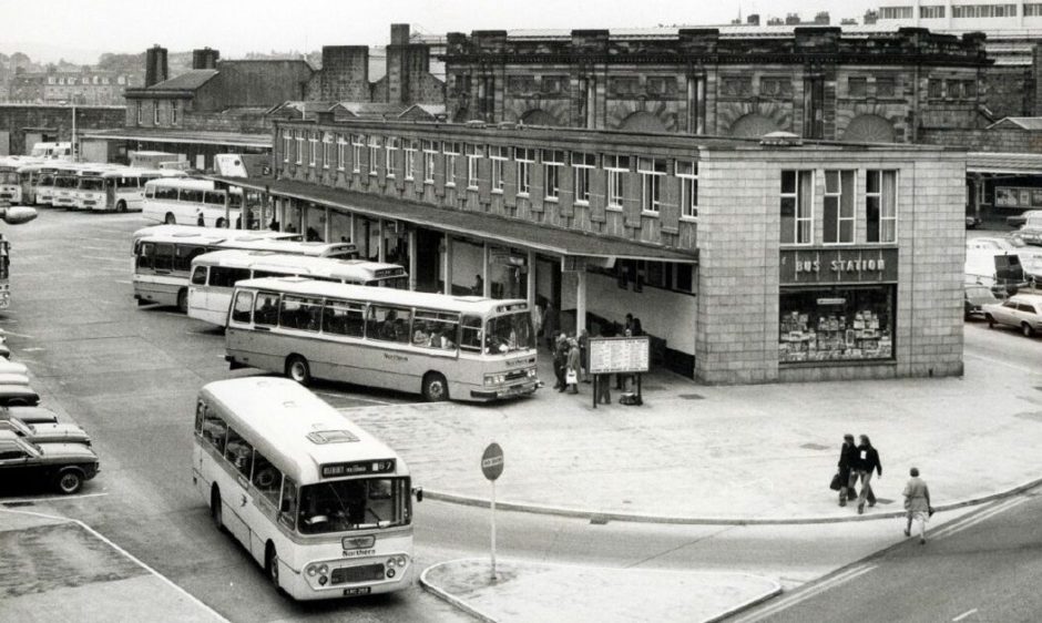 Aberdeen bus station on Guild Street in 1977.