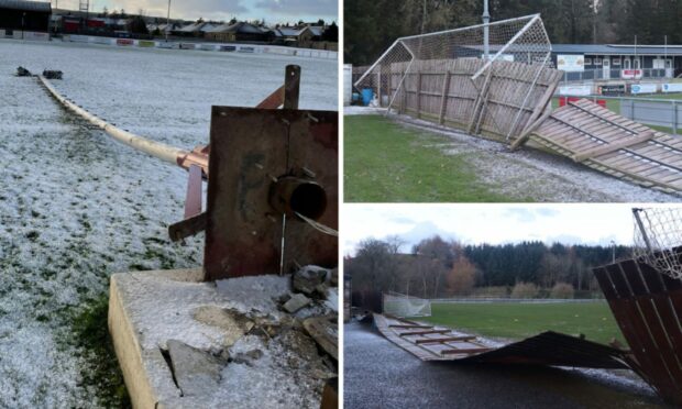 Storm Arwen caused damage at both Keith and Turriff United's grounds