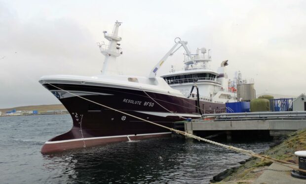 The Resolute tied up in Lerwick.
