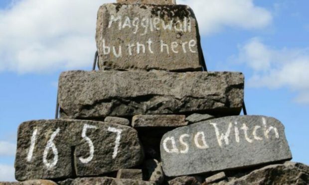 Memorial to Maggie Wall, who was said to have been a witch.