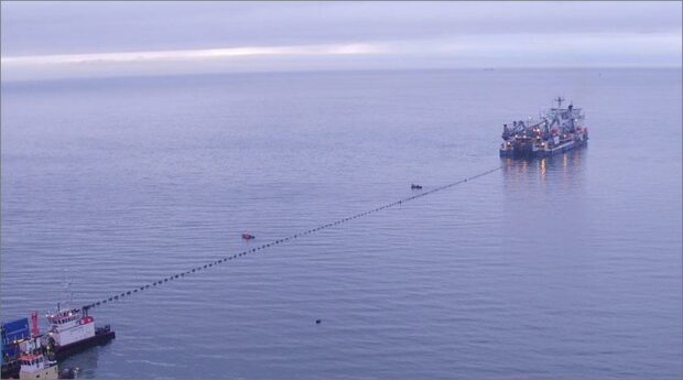 Cable laying of Western Link HVDC. Supplied by Scottish Power