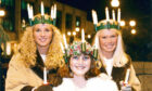 1992 - Celebrating the 11th annual Santa Lucia Festival of Light in Aberdeen were Queen of Light, Suzanne Wilson, centre, and Swedish Santa Lucia Girls, Sara Walske, left, and Maria Larsson, from Gothenburg. The festival reaffirmed the city’s friendship links with Scandinavia
