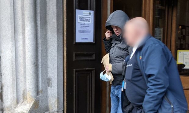 Austin Forbes leaves Aberdeen Sheriff Court.