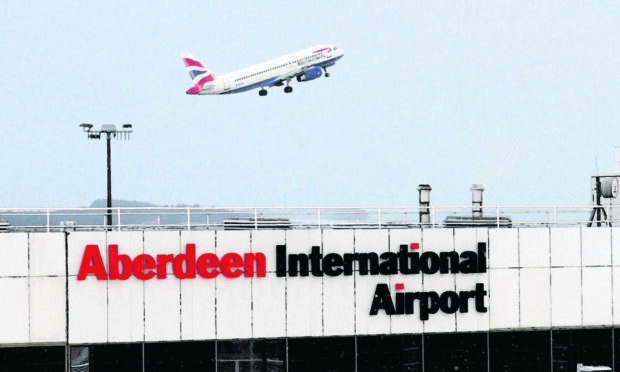The alleged incident took place on the tarmac of Aberdeen International Airport