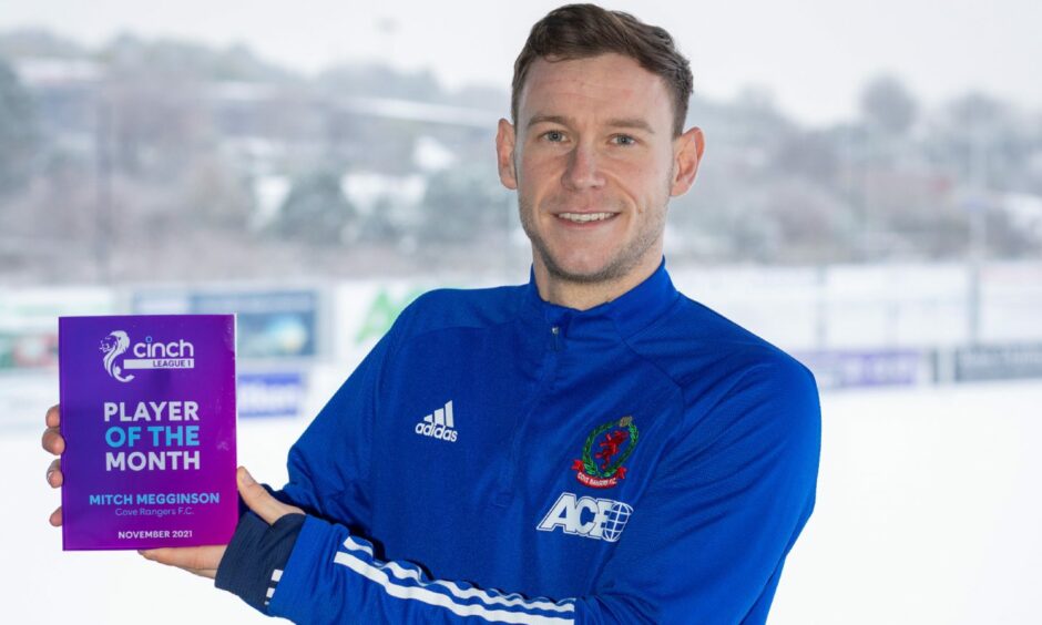 Cove Rangers captain Mitch Megginson, the League One player of the month for November