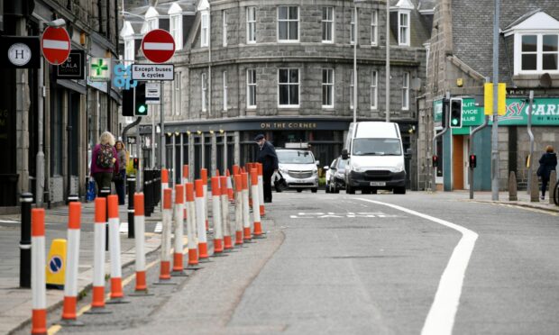 Physical distancing road changes, as was seen in Rosemount in Aberdeen, will not be reintroduced, despite the threat posed by the new variant of Covid. Picture by Kami Thomson / DTC Media, July 2020.