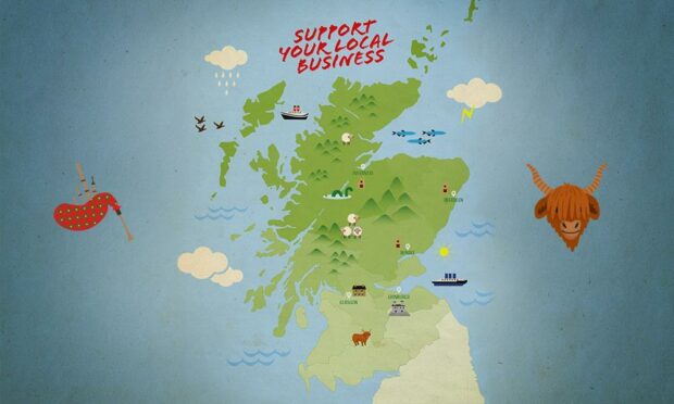 Map to help people find local businesses in Scotland
