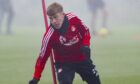 Connor Barron during an Aberdeen training session at Cormack Park, on January 14.