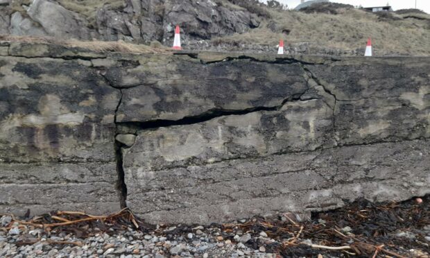 Repairs will carried out on the damaged seawall. Photo: Aberdeenshire Council.