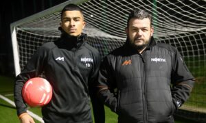 Gui Barbosa left and Billy Fyvie, coach of North Star. Pic by Chris Sumner